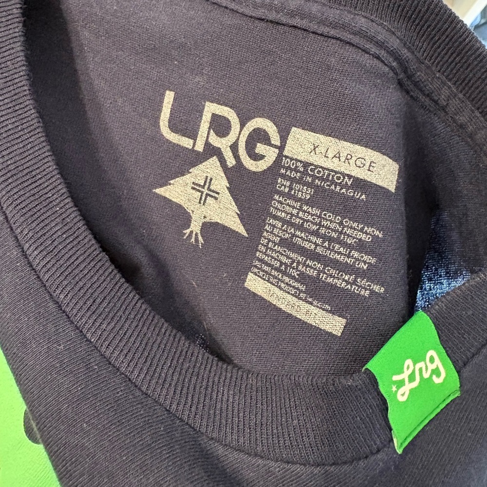 Men’s XL LRG Navy Hustle & Grow Long Sleeve Tee - Picture 3 of 3